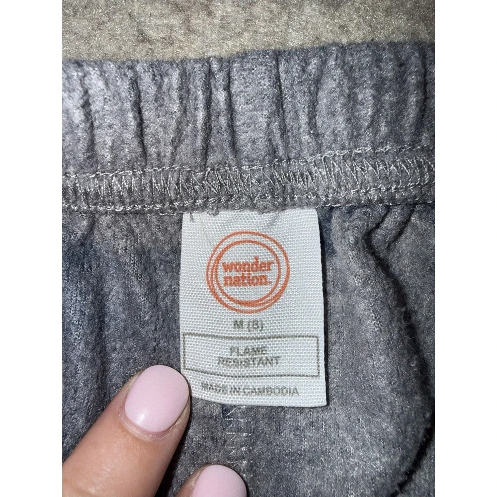 Wonder Nation Boys Size Medium Gray Fleece Pajama Pants Sharks
